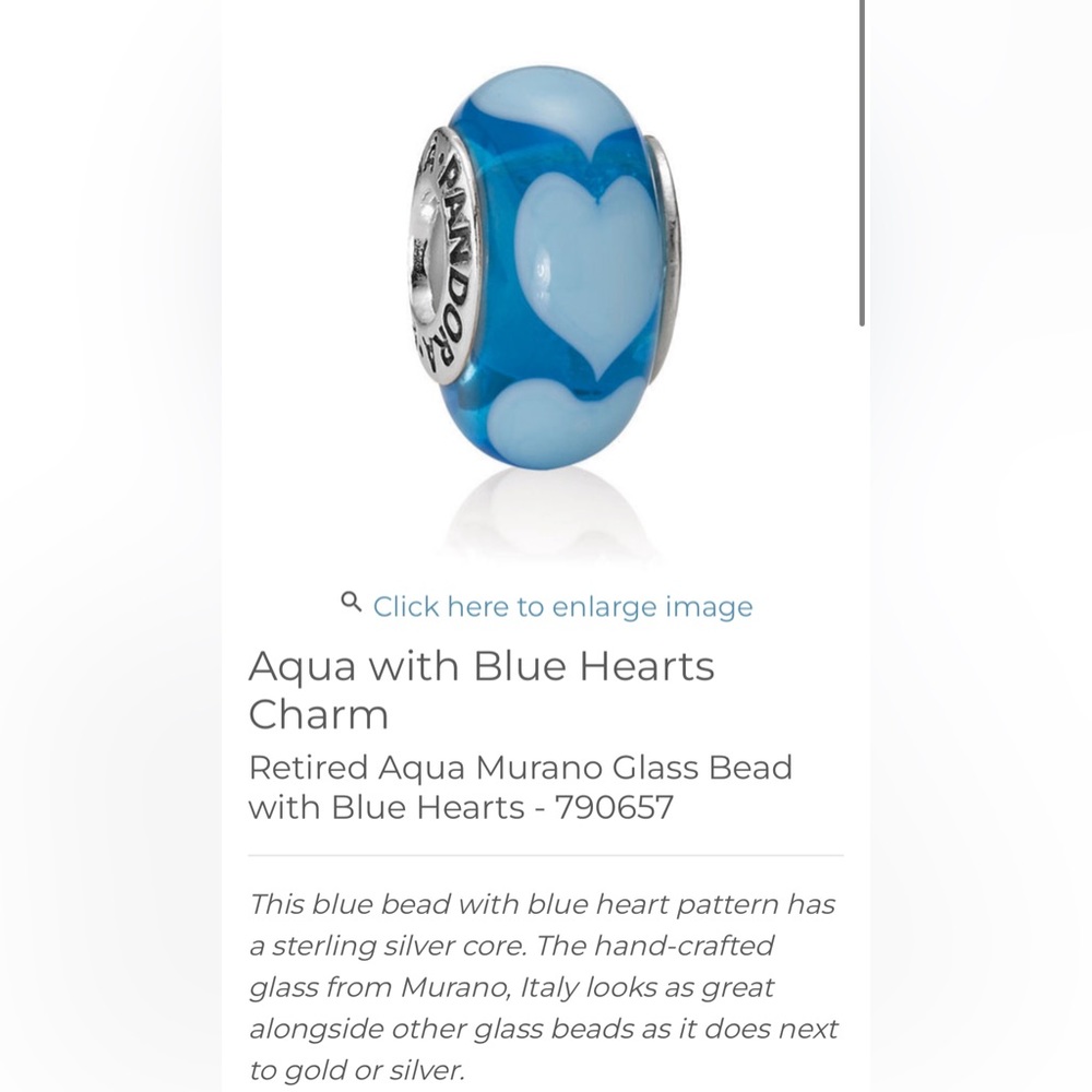 Glass Beas with Blue Hearts